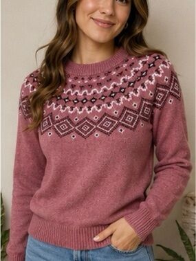 Sunice Rose Fair Isle Crewneck Sweater